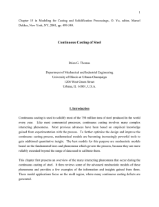 Continuous Casting of Steel - Continuous Casting Consortium