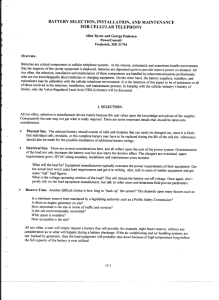 battery selection, installation, and maintenance for cellular