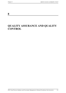 Chapter 8-Quality Assurance and Quality Control - IPCC