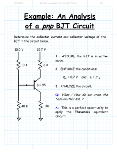 Example: An Analysis of a pnp BJT Circuit