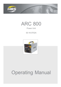 ARC 800 Operating Manual - Stud Welding Products, Inc.