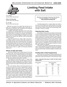 Limiting Feed Intake with Salt