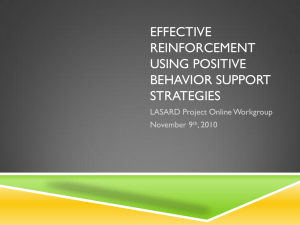 Effective Reinforcement Using positive behavior support strategies