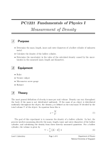 Measurement of Density - Department of Physics