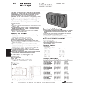 CCH UX Series LED Exit Signs 10L - crouse