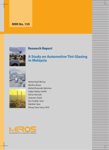 A Study on Automotive Tint Glazing in Malaysia