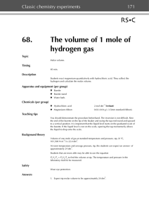 68. The volume of 1 mole of hydrogen gas