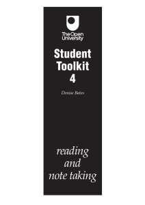 reading and note-taking | Student Toolkit 4