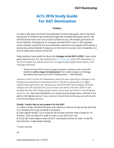 Ari`s 2016 Study Guide For DAT Domination