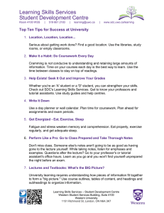 Top Ten Tips for Success at University