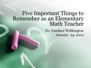 Five Important Things to Remember as an Elementary Math Teacher