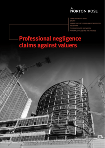 Professional negligence claims against valuers