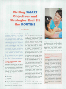 Writing SMART Objectives and Strategies Tiiat Fit tiie ROUTINE
