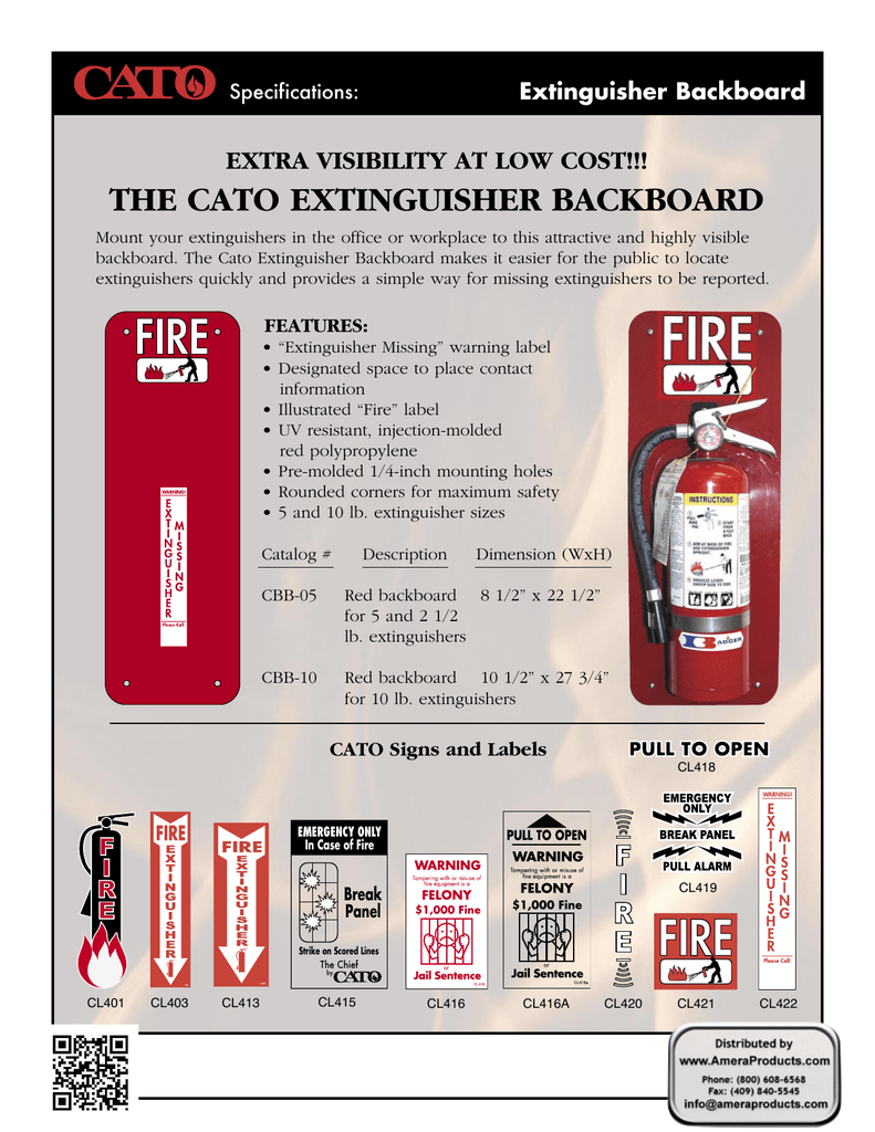 The Cato Extinguisher Backboard