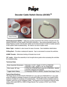 Decoder Cable Switch Device (DCSD)