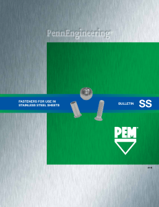 fasteners for use in stainless steel sheets bulletin