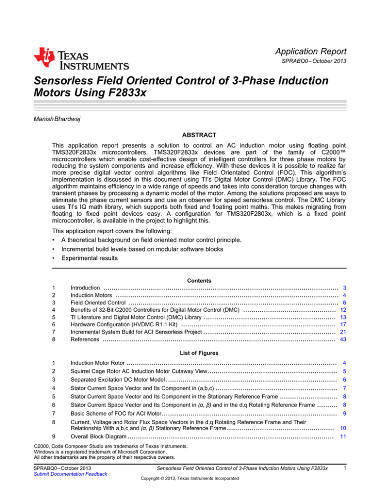 Sensorless Field Oriented Control of 3Phase