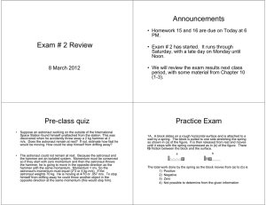 Exam # 2 Review Announcements Pre