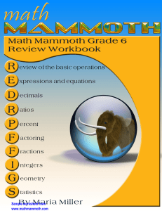 Math Mammoth Grade 6 Review Workbook Sample