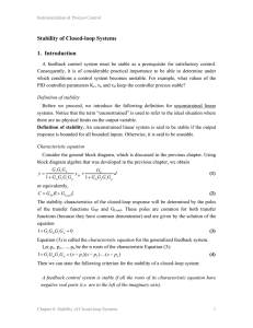 Stability of Closed-loop Systems 1. Introduction