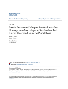 Particle Pressure and Marginal Stability Limits for a Homogeneous