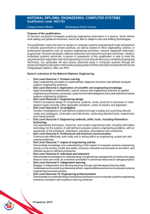 NATIONAL DIPLOMA: ENGINEERING: COMPUTER SYSTEMS