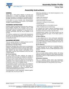 Assembly Solder Profile Assembly Instructions