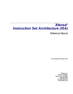 Xtensa Instruction Set Architecture (ISA) Reference Manual