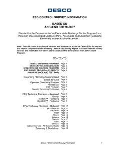 esd control survey information based on ansi/esd s20.20-2007