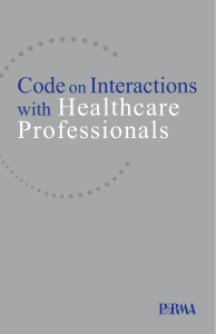 Code on Interactions with Healthcare Professionals