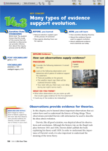 Many types of evidence support evolution.