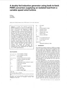 A doubly fed induction generator using back-to