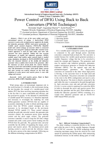 Power Control of DFIG Using Back to Back Converters (PWM