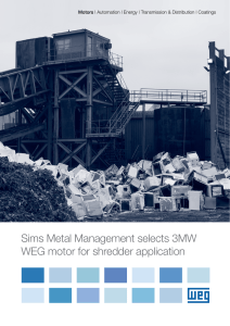Sims Metal Management selects 3MW WEG motor for shredder