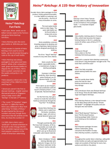 Heinz® Ketchup: A 135-Year History of Innovation