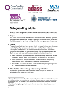 Roles and responsibilities - safeguarding adults