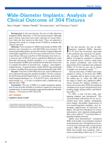 Wide-Diameter Implants: Analysis of Clinical Outcome of 304 Fixtures