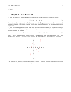 1 Shapes of Cubic Functions