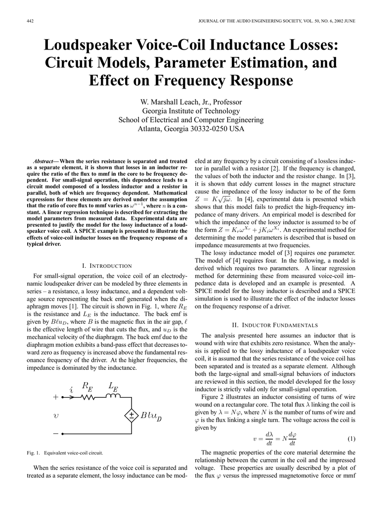 voice coil impedance