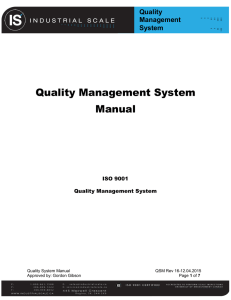 Quality Management System Manual