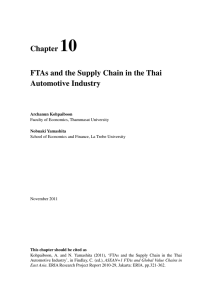 Chapter 10 FTAs and the Supply Chain in the Thai