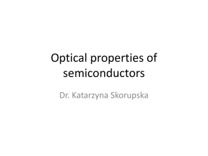 Optical properties of semiconductors