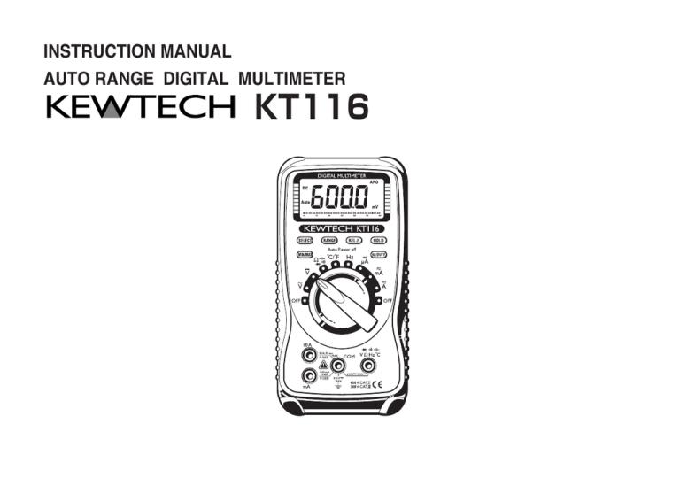 INSTRUCTION MANUAL AUTO RANGE DIGITAL MULTIMETER