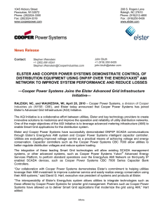 News Release ELSTER AND COOPER POWER SYSTEMS