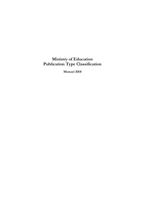 Ministry of Education Publication Type Classification