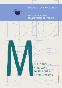 Misused English words and expressions in EU publications
