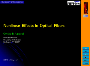 Nonlinear Effects in Optical Fibers