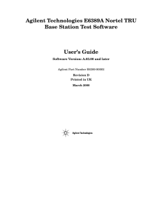 E6389A Nortel TRU Base Station Test Software User`s