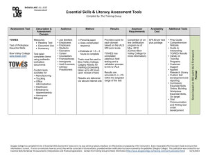 Essential Skills Assessment Tools – Formal and Informal