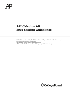 Calculus AB 2015 Scoring Guidelines